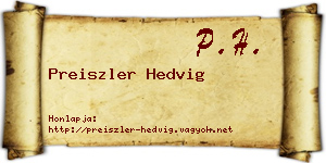 Preiszler Hedvig névjegykártya